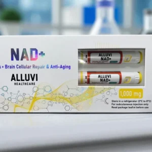 NAD+ 1000 mg research product with labeled vial